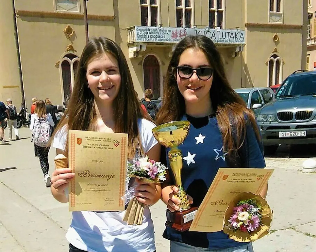 Veslačice VK Dupin Marijeta i Kristina Jelovčić proglašene za 3. najbolju žensku ekipu naše županije 